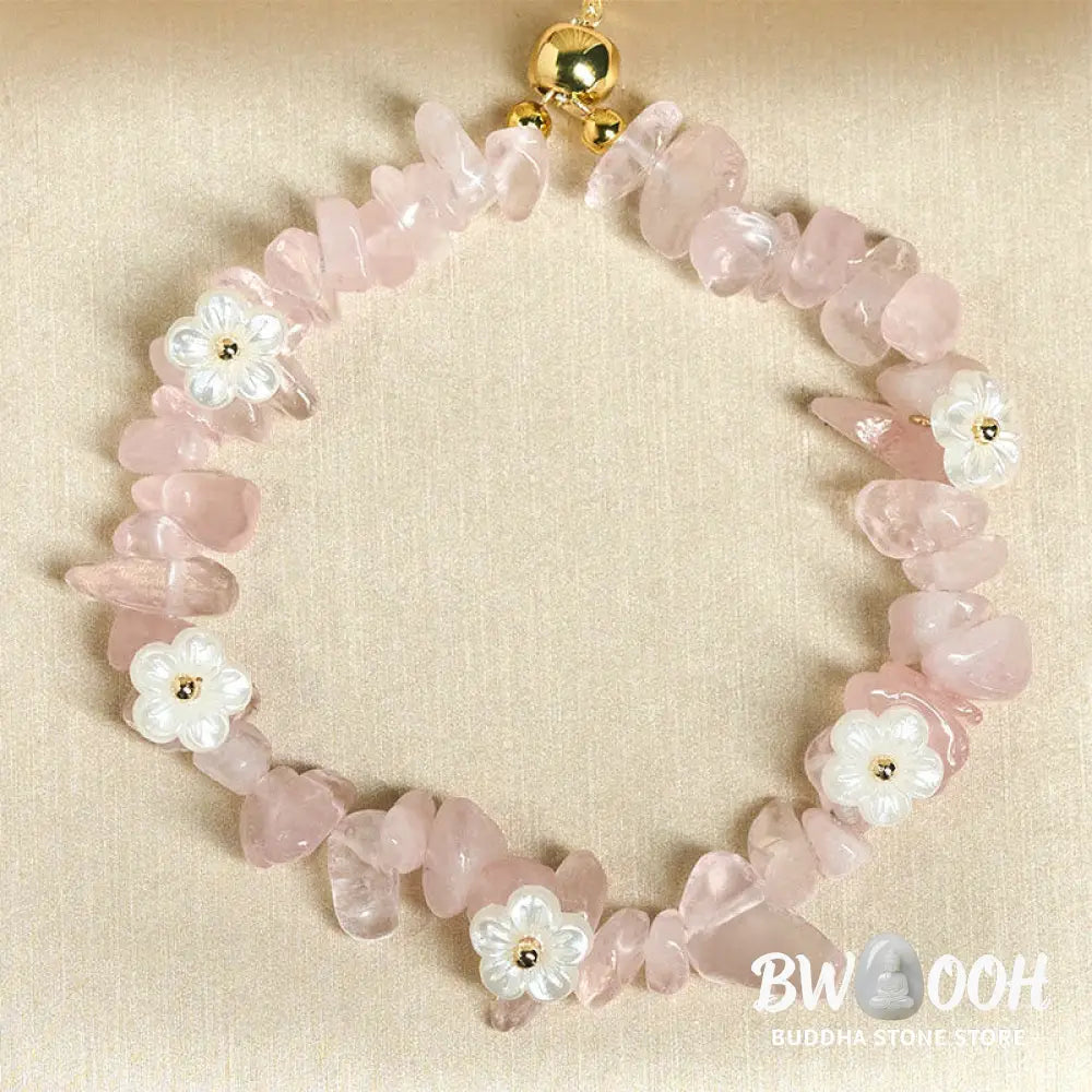 Buddha Stones Irregular Crystal Flower Design Amethyst White Crystal Balance Bracelet - Bracelet