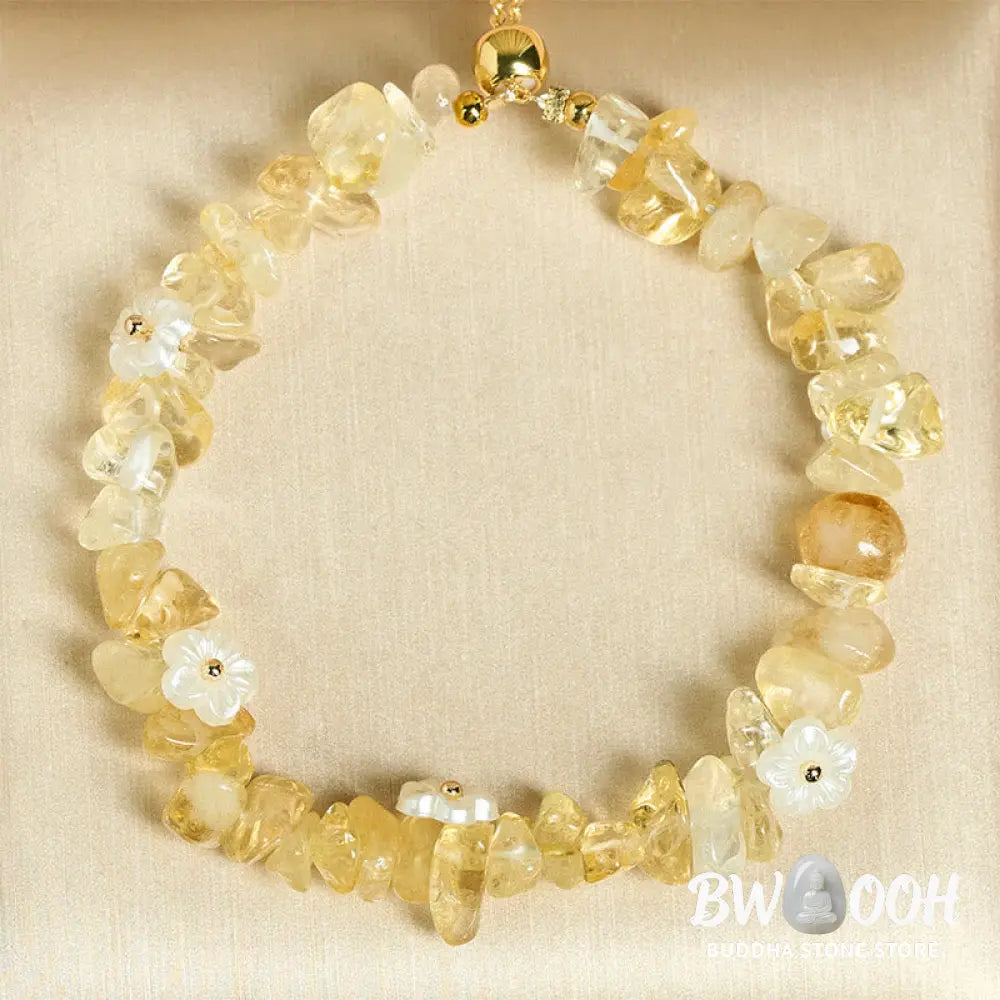 Buddha Stones Irregular Crystal Flower Design Amethyst White Crystal Balance Bracelet - Bracelet