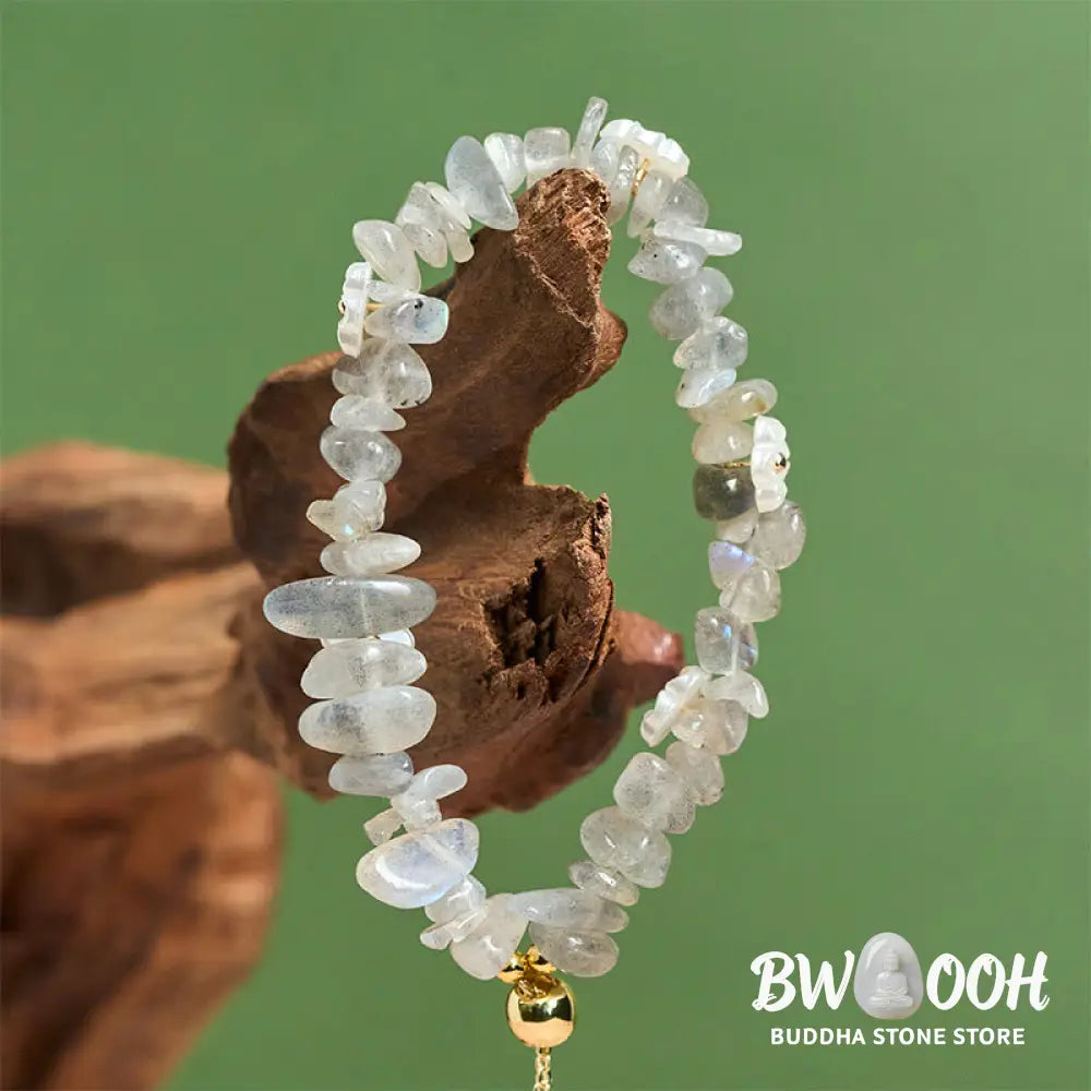 Buddha Stones Irregular Crystal Flower Design Amethyst White Crystal Balance Bracelet - Bracelet