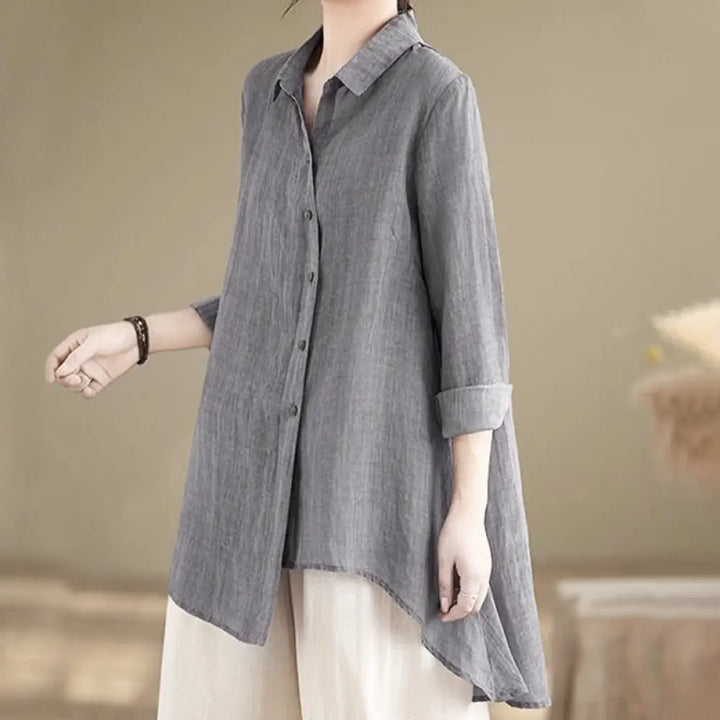 BWOOOH Irregular Design Buttons Long Sleeve Women&