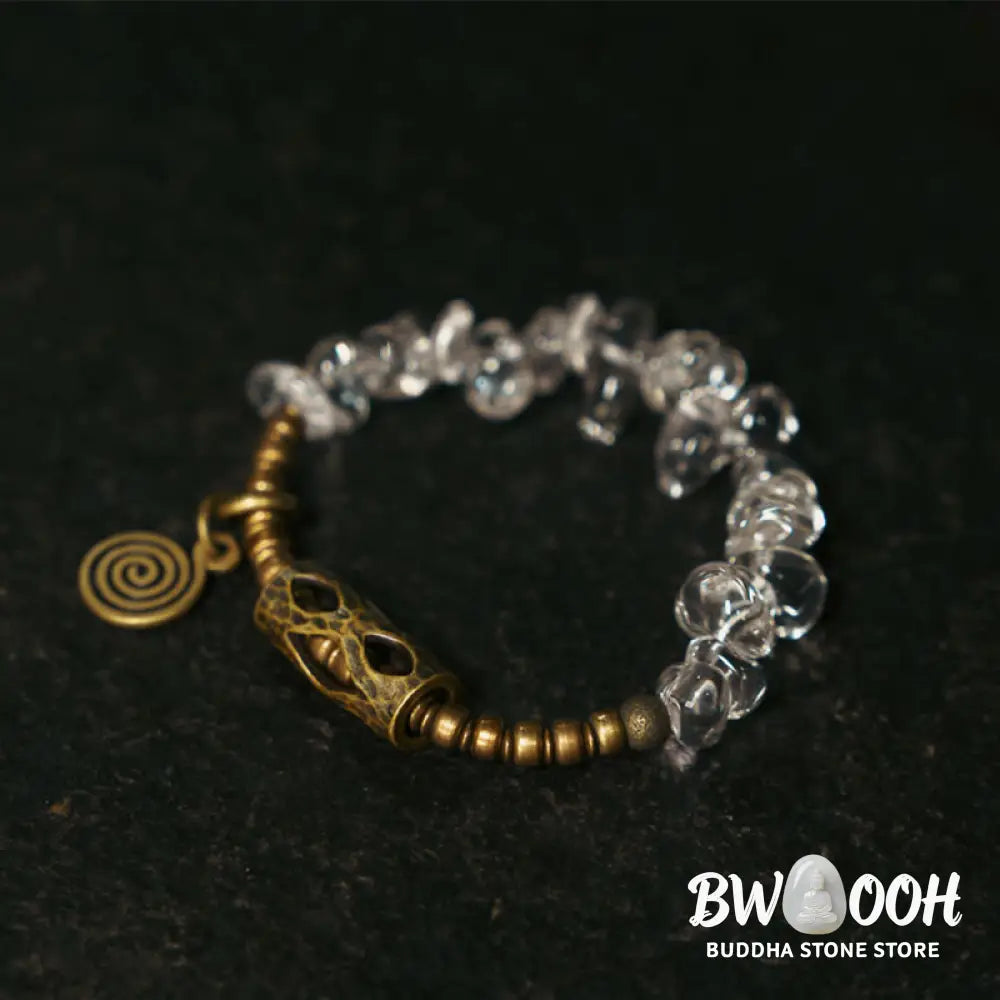 Buddha Stones Irregular White Crystal Copper Clarity Bracelet - BWOOOH - Bracelet