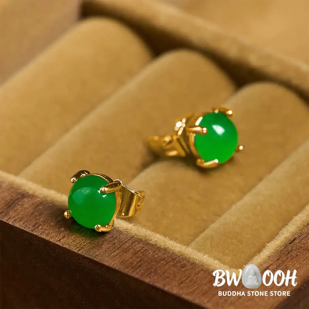 Buddha Stones Jade 925 Sterling Silver Abundance Earrings - Earrings
