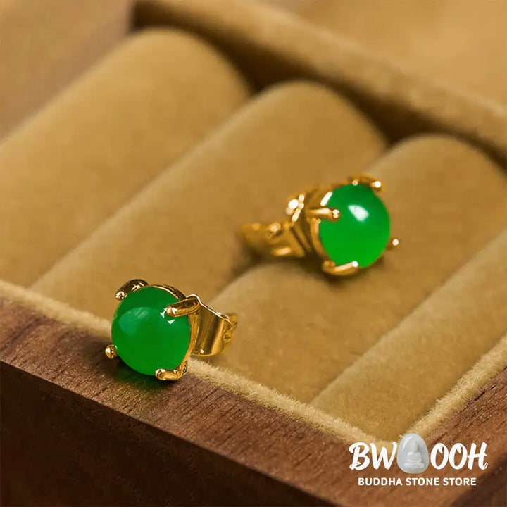 Buddha Stones Jade 925 Sterling Silver Abundance Earrings - Earrings