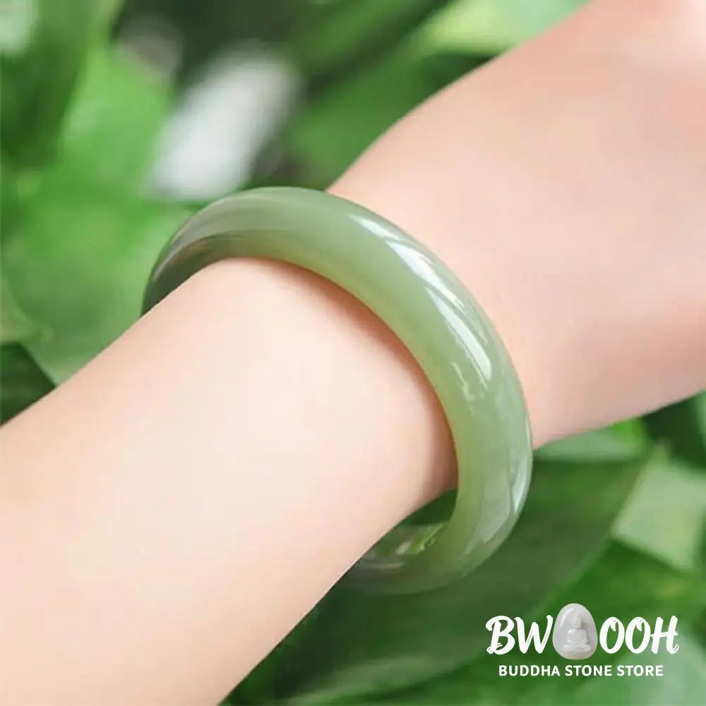 Buddha Stones Jade Abundance Blessing Bangle Bracelet - BWOOOH - Bracelet &amp; Bangle