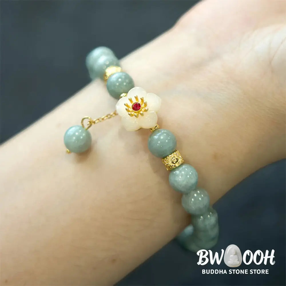 Buddha Stones Jade Abundance Flower Bracelet - BWOOOH - Jade(Wrist Circumference: 14-16cm) - Bracelet