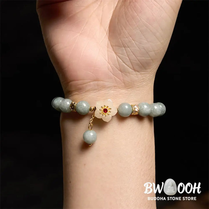 Buddha Stones Jade Abundance Flower Bracelet - BWOOOH - Jade(Wrist Circumference: 14-16cm) - Bracelet