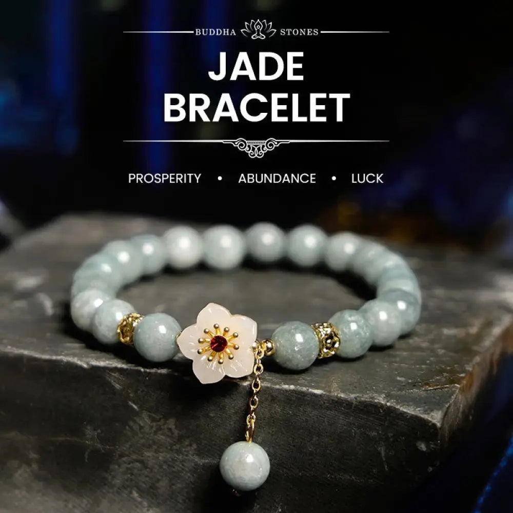 BWOOOH Jade Abundance Flower Bracelet - BWOOOH - Jade(Wrist Circumference: 14-16cm) - Bracelet