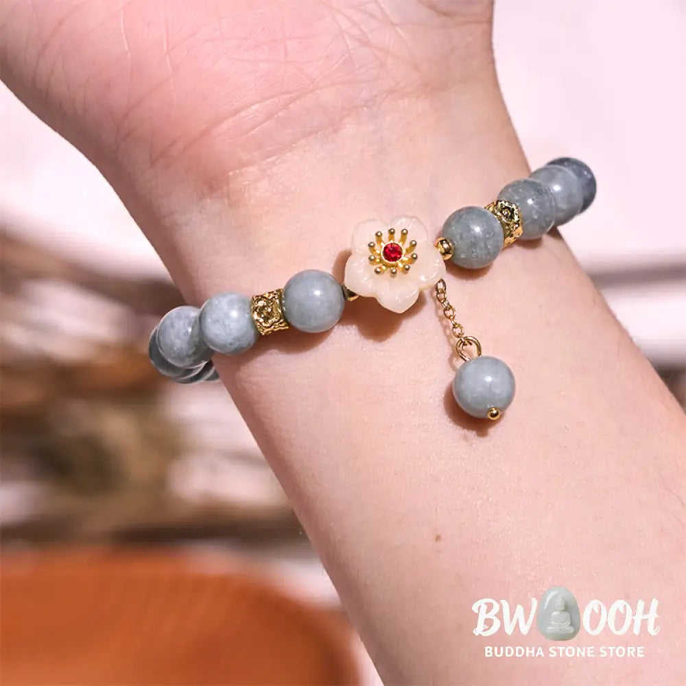 Buddha Stones Jade Abundance Flower Bracelet - BWOOOH - Jade(Wrist Circumference: 14-16cm) - Bracelet