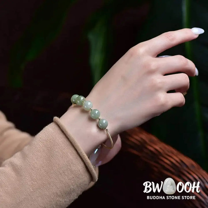 Buddha Stones Jade Abundance Luck Blessing Bracelet Bangle - BWOOOH - Jade - Bracelet