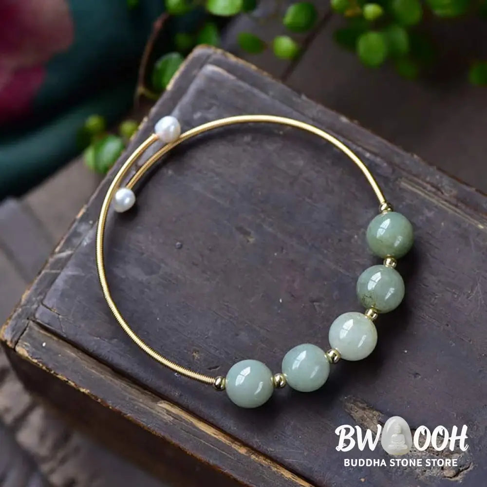 Buddha Stones Jade Abundance Luck Blessing Bracelet Bangle - BWOOOH - Jade - Bracelet