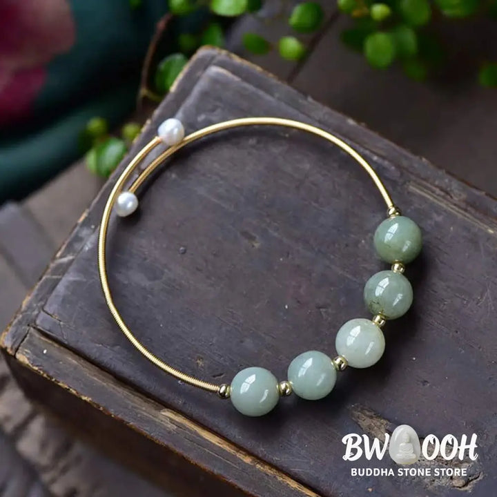 Buddha Stones Jade Abundance Luck Blessing Bracelet Bangle - BWOOOH - Jade - Bracelet