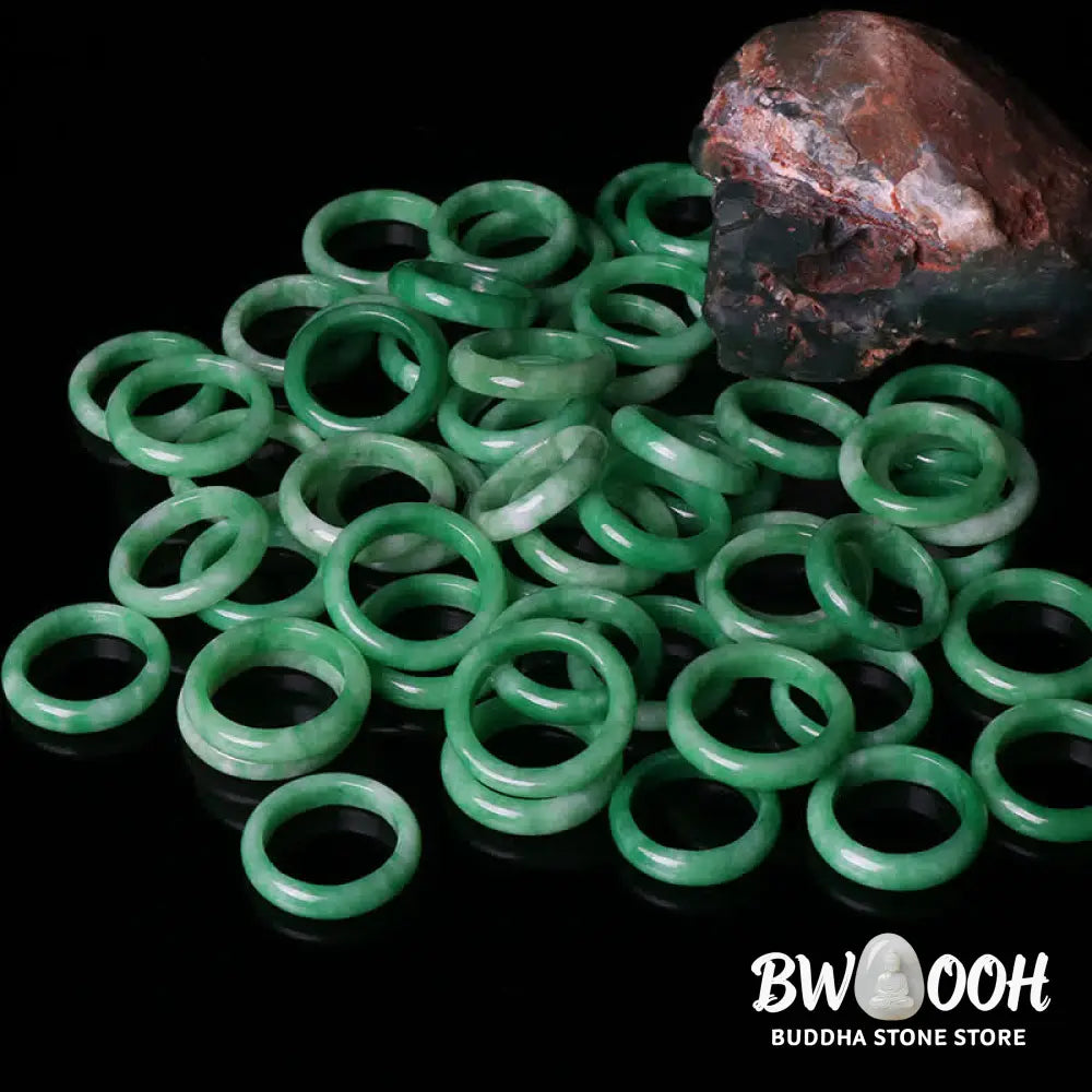 Buddha Stones Jade Abundance Luck Ring - BWOOOH - Rings