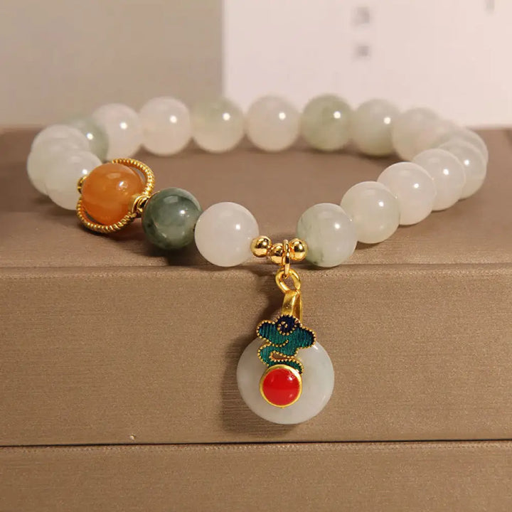 BWOOOH Jade Auspicious Clouds Red Agate Citrine Prosperity Bracelet - BWOOOH - Jade Auspicious Cloud(Wrist