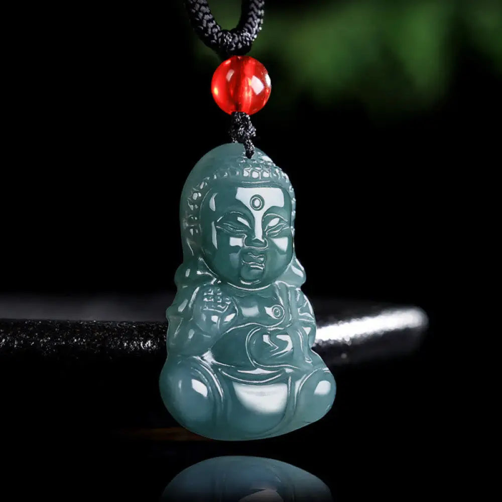 Buddha Stones Jade Baobao Buddha Prosperity Necklace Pendant - BWOOOH - Jade - Necklaces & Pendants