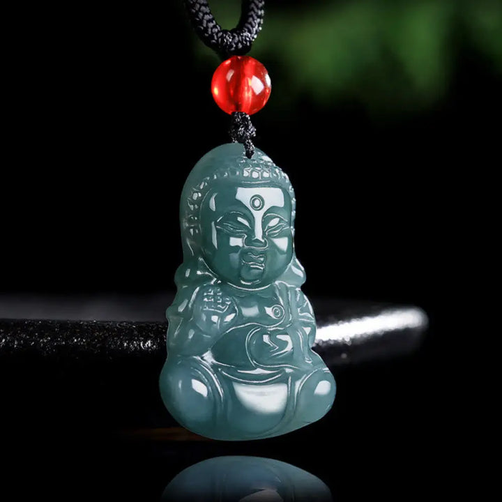 Buddha Stones Jade Baobao Buddha Prosperity Necklace Pendant - BWOOOH - Jade - Necklaces &amp; Pendants
