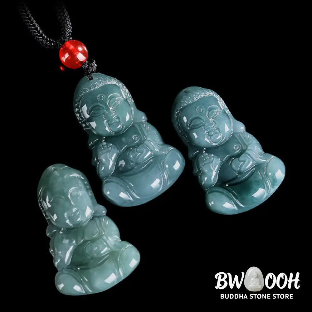 Buddha Stones Jade Baobao Buddha Prosperity Necklace Pendant - BWOOOH - Jade - Necklaces &amp; Pendants