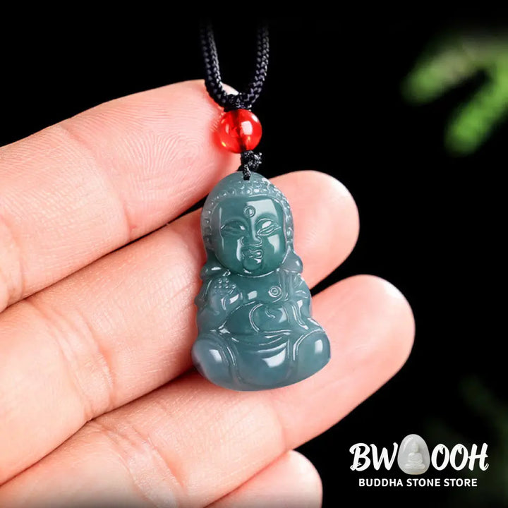 Buddha Stones Jade Baobao Buddha Prosperity Necklace Pendant - BWOOOH - Jade - Necklaces &amp; Pendants