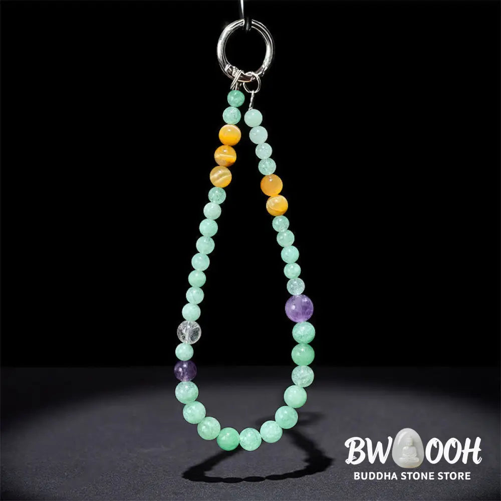 Buddha Stones Jade Beaded Prosperity Key Chain Phone Hanging Decoration - Jade(Abundance ♥ Luck) - Key Chain&amp;Phone