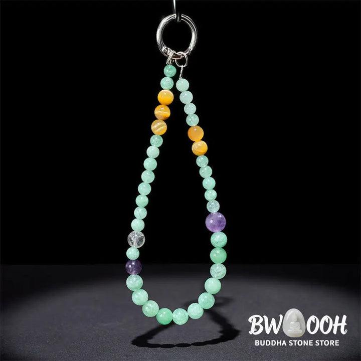 Buddha Stones Jade Beaded Prosperity Key Chain Phone Hanging Decoration - Jade(Abundance ♥ Luck) - Key Chain&amp;Phone