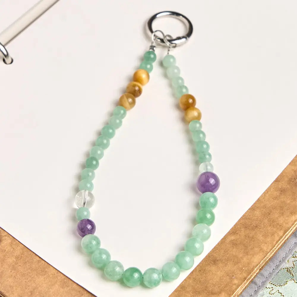BWOOOH Jade Beaded Prosperity Key Chain Phone Hanging Dec