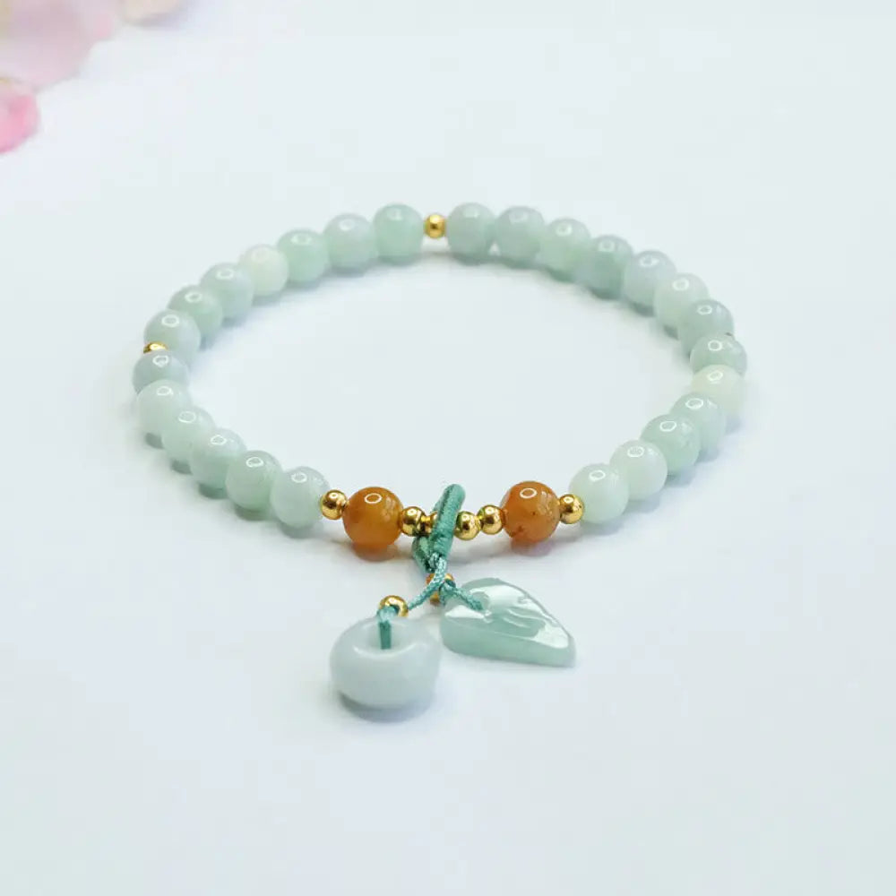 BWOOOH Jade Beads Leaf Peace Buckle Prosperity Bracelet — Jade jade bracelet for spiritual healing and mindful living