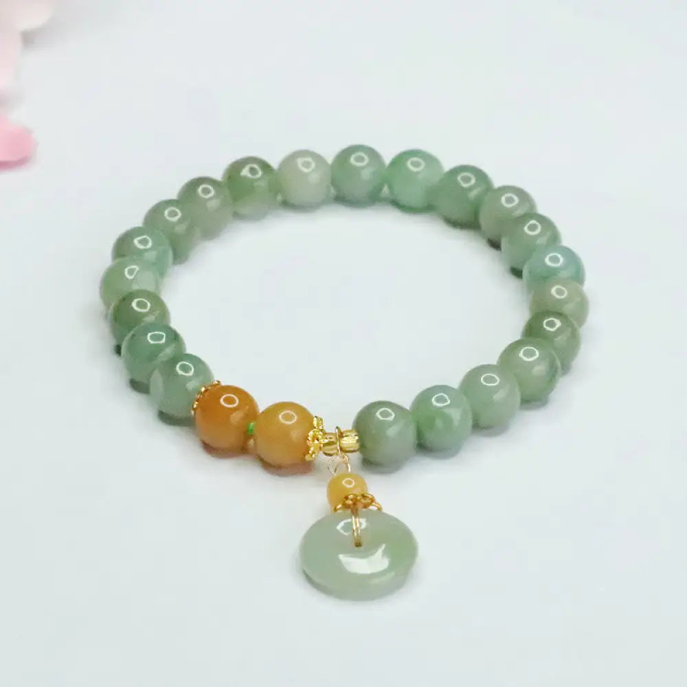 BWOOOH Jade Beads Peace Buckle Prosperity Abundance Bracelet — Jade jade bracelet for spiritual healing and mindful living