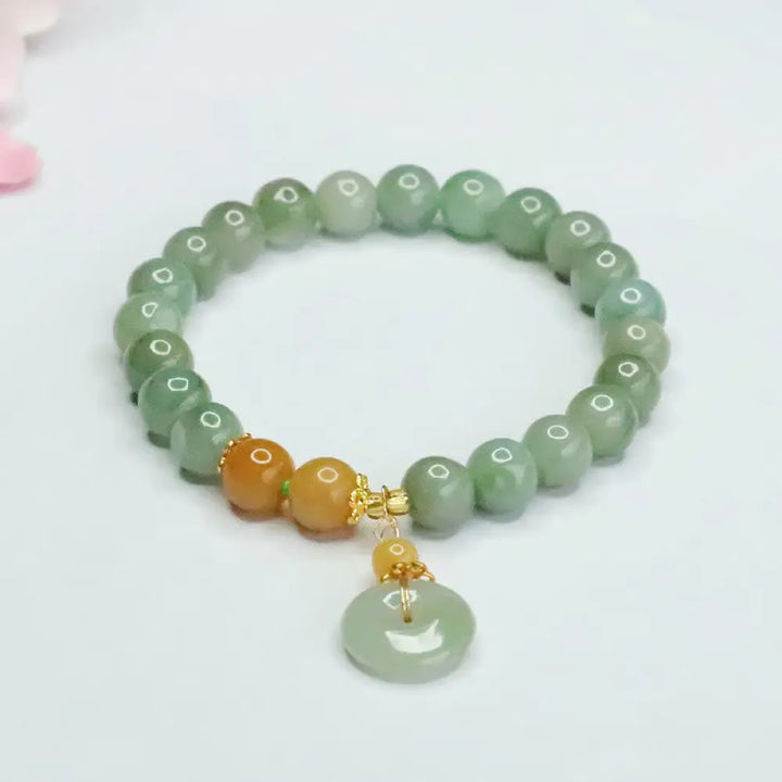 BWOOOH Jade Beads Peace Buckle Prosperity Abundance Bracelet — Jade jade bracelet for spiritual healing and mindful living