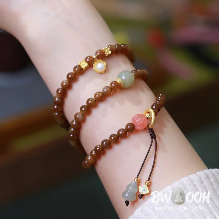 Buddha Stones Jade Butterfly Gourd Prosperity Luck Bracelet Necklace - BWOOOH - Jade (Prosperity ♥ Abundance) - Bracelet