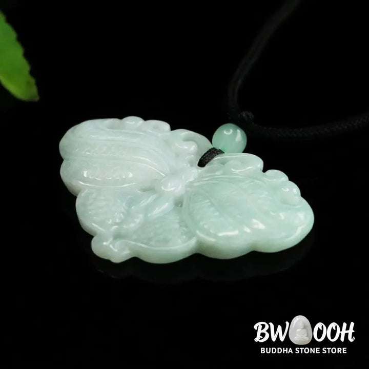 Buddha Stones Jade Butterfly Prosperity Necklace Pendant - BWOOOH - Jade Butterfly - Necklaces &amp; Pendants