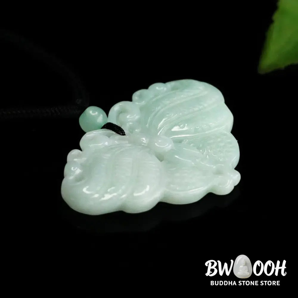 Buddha Stones Jade Butterfly Prosperity Necklace Pendant - BWOOOH - Jade Butterfly - Necklaces &amp; Pendants