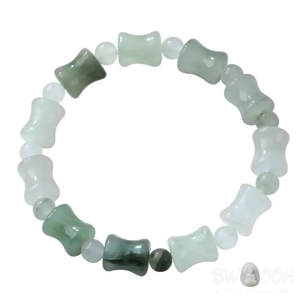 Buddha Stones Jade Coconut Shell Bamboo Pattern Abundance Luck Bracelet - BWOOOH - Bracelet