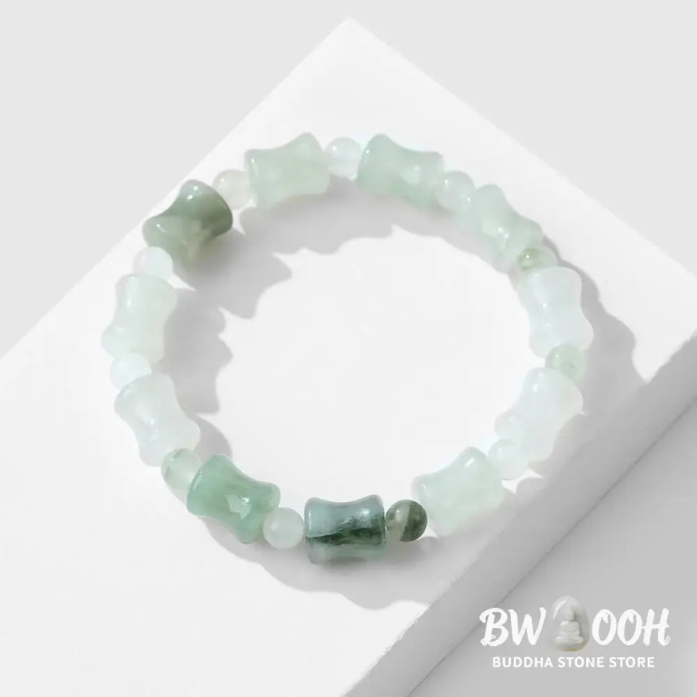 Buddha Stones Jade Coconut Shell Bamboo Pattern Abundance Luck Bracelet - BWOOOH - Bracelet