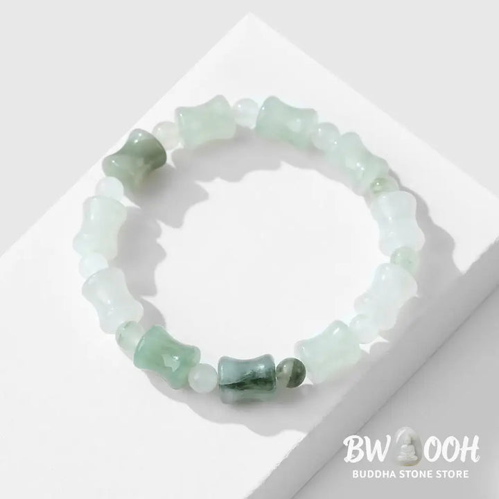 Buddha Stones Jade Coconut Shell Bamboo Pattern Abundance Luck Bracelet - BWOOOH - Bracelet
