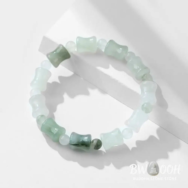 Buddha Stones Jade Coconut Shell Bamboo Pattern Abundance Luck Bracelet - BWOOOH - Bracelet