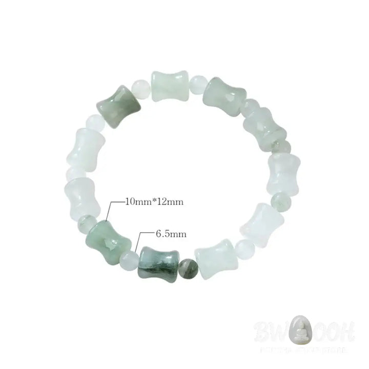 Buddha Stones Jade Coconut Shell Bamboo Pattern Abundance Luck Bracelet - BWOOOH - Bracelet