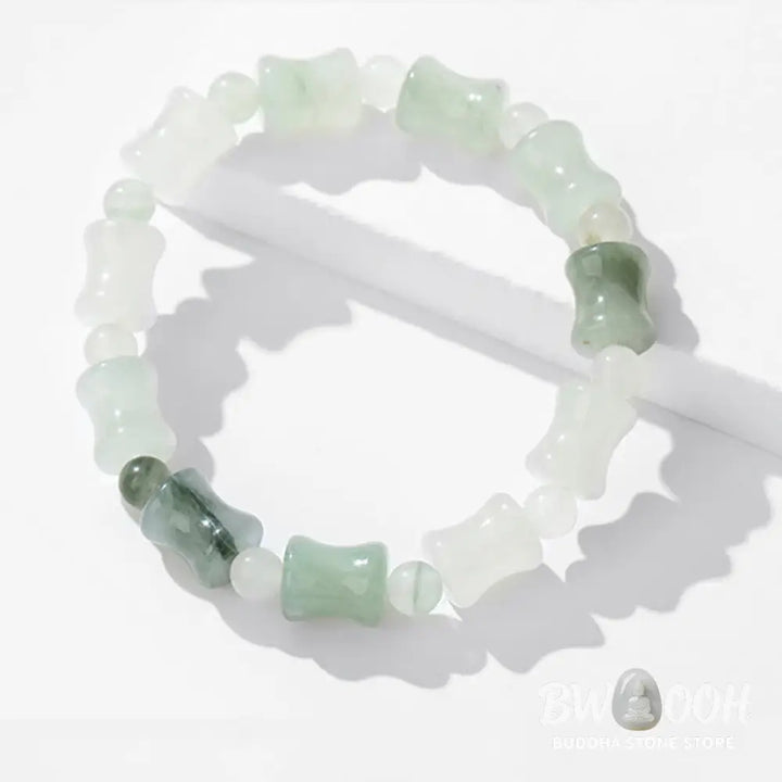 Buddha Stones Jade Coconut Shell Bamboo Pattern Abundance Luck Bracelet - BWOOOH - Bracelet