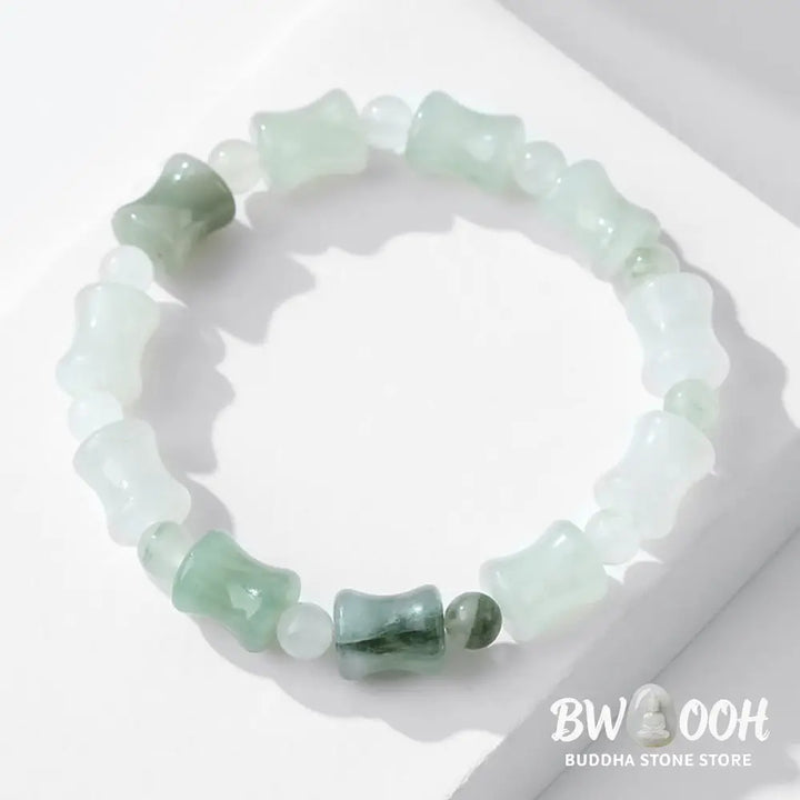 Buddha Stones Jade Coconut Shell Bamboo Pattern Abundance Luck Bracelet - BWOOOH - Bracelet