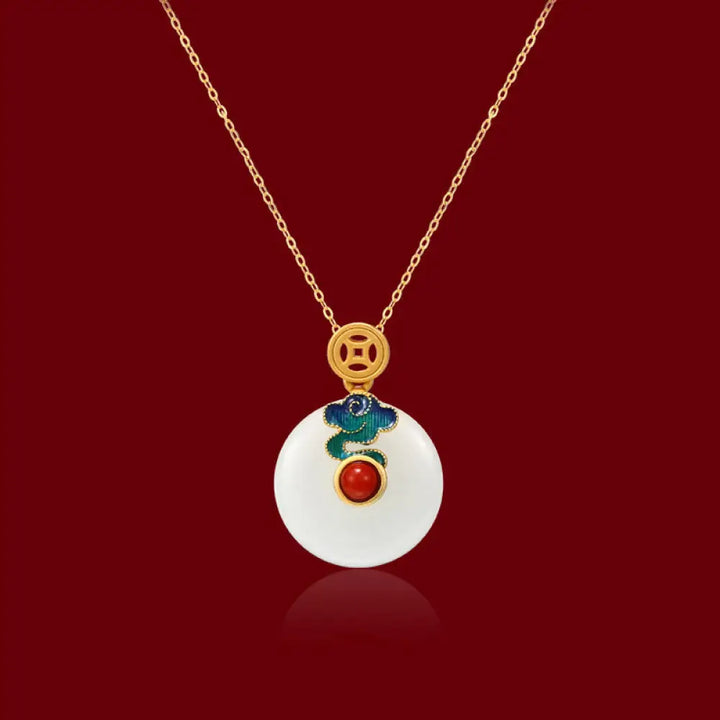 Buddha Stones Jade Copper Coins Auspicious Clouds Prosperity Necklace Pendant Bracelet Ring Earrings - BWOOOH