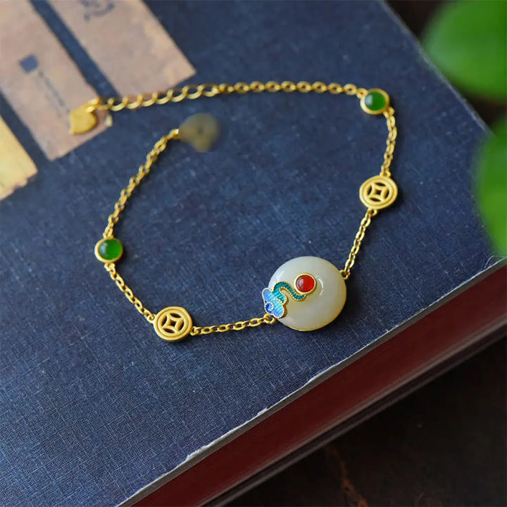 Buddha Stones Jade Copper Coins Auspicious Clouds Prosperity Necklace Pendant Bracelet Ring Earrings - BWOOOH