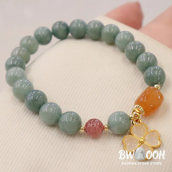 Buddha Stones Jade Four Leaf Clover Charm Prosperity Bracelet - BWOOOH - Jade(Prosperity♥Abundance) - Bracelet