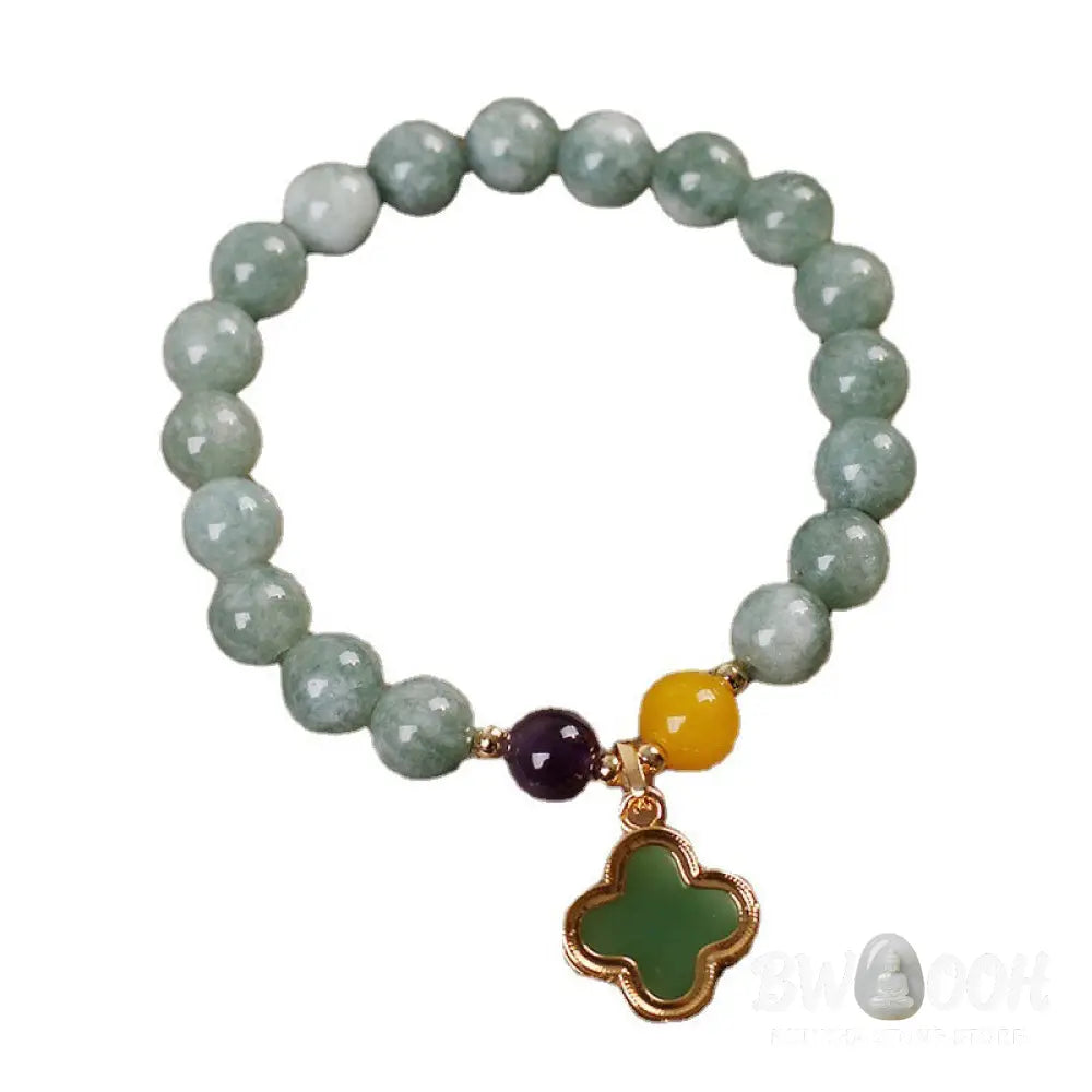 Buddha Stones Jade Four Leaf Clover Luck Bracelet - BWOOOH - Jade&amp;Four Leaf Clover - Bracelet