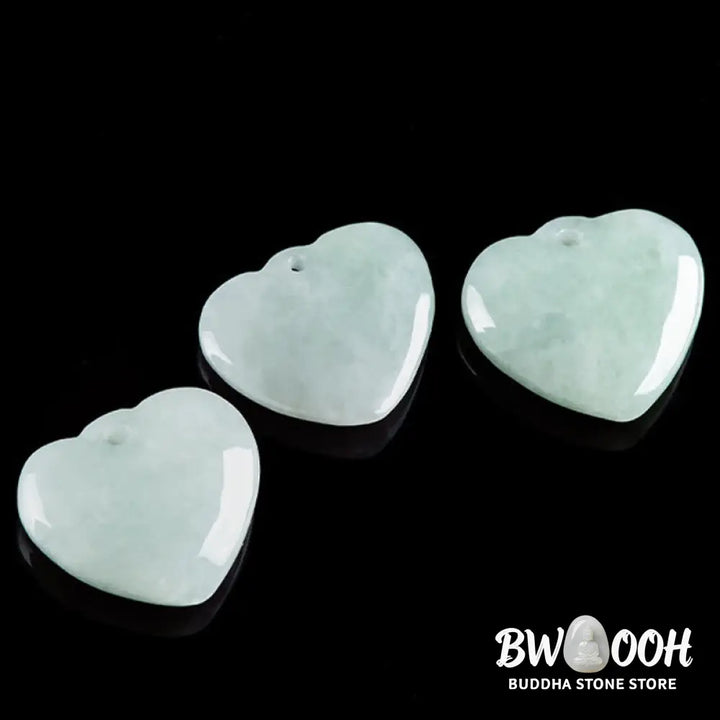Buddha Stones Jade Heart Prosperity Necklace Pendant - BWOOOH - Jade - Necklaces &amp; Pendants