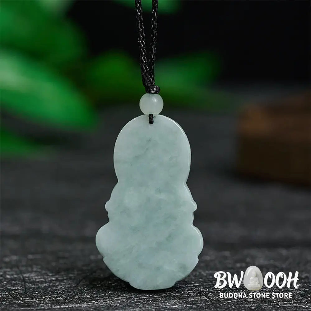 Buddha Stones Jade Kwan Yin Avalokitesvara Harmony Necklace Pendant - BWOOOH - Jade Avalokitesvara - Necklaces &amp;