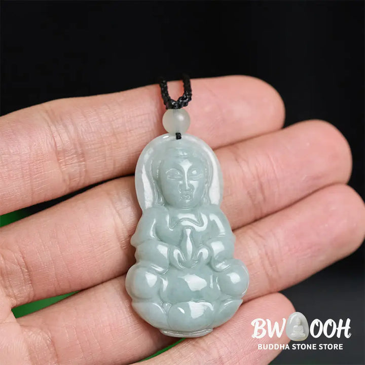 Buddha Stones Jade Kwan Yin Avalokitesvara Harmony Necklace Pendant - BWOOOH - Jade Avalokitesvara - Necklaces &amp;