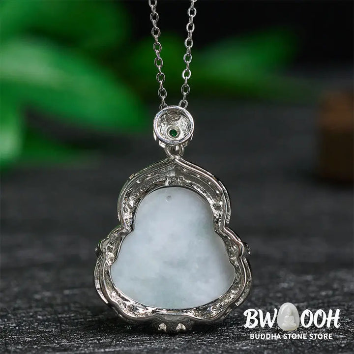 Buddha Stones Jade Laughing Buddha Abundance Necklace Pendant - BWOOOH - Jade Laughing Buddha - Necklaces &amp; Pendants