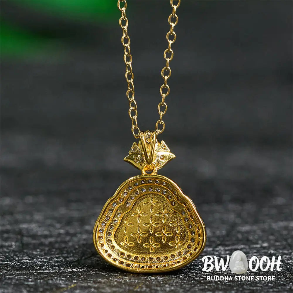 Buddha Stones Jade Laughing Buddha Prosperity Luck Necklace Pendant - BWOOOH - Jade Laughing Buddha - Necklaces &amp;