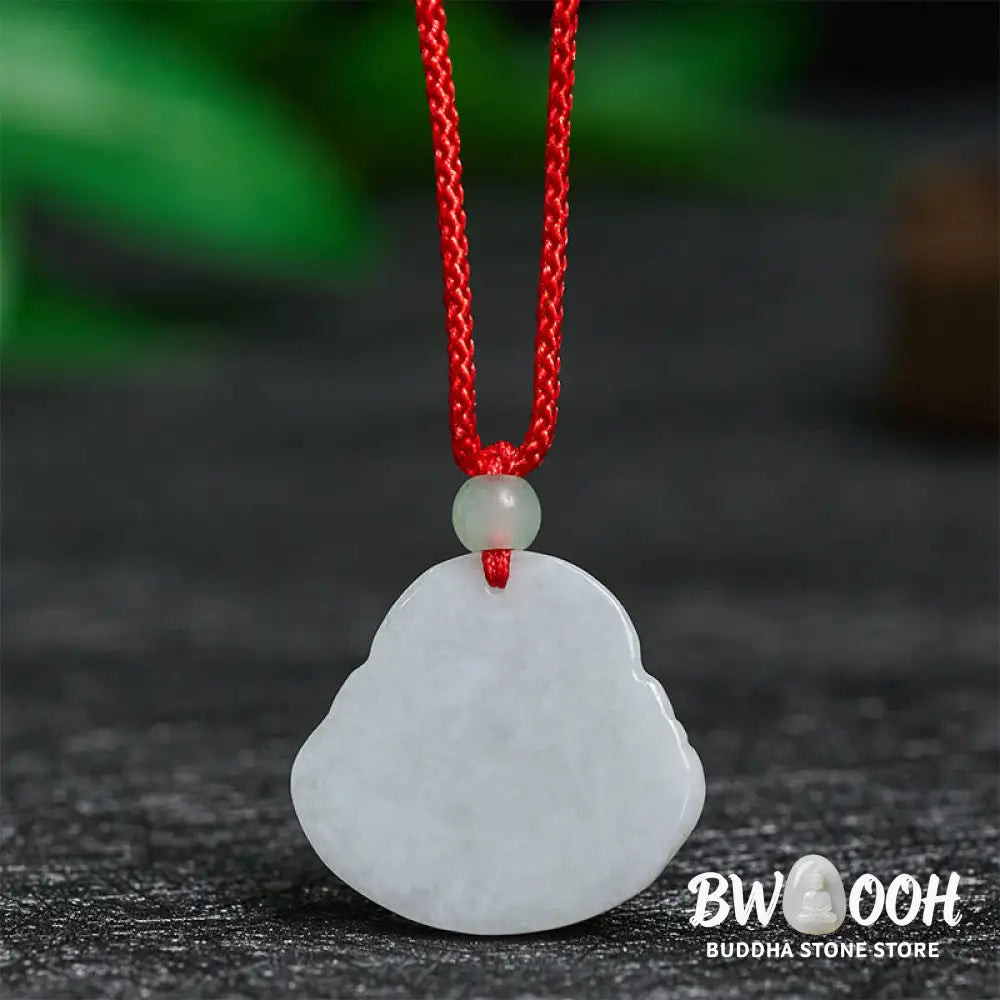 Buddha Stones Jade Laughing Buddha Prosperity Necklace Pendant - BWOOOH - Jade Laughing Buddha - Necklaces &amp; Pendants