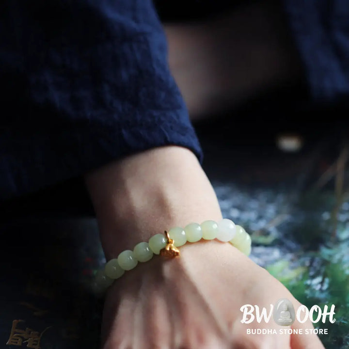 BWOOOH Jade Lotus Abundance Adjustable Bracelet - Jade - Bracelet