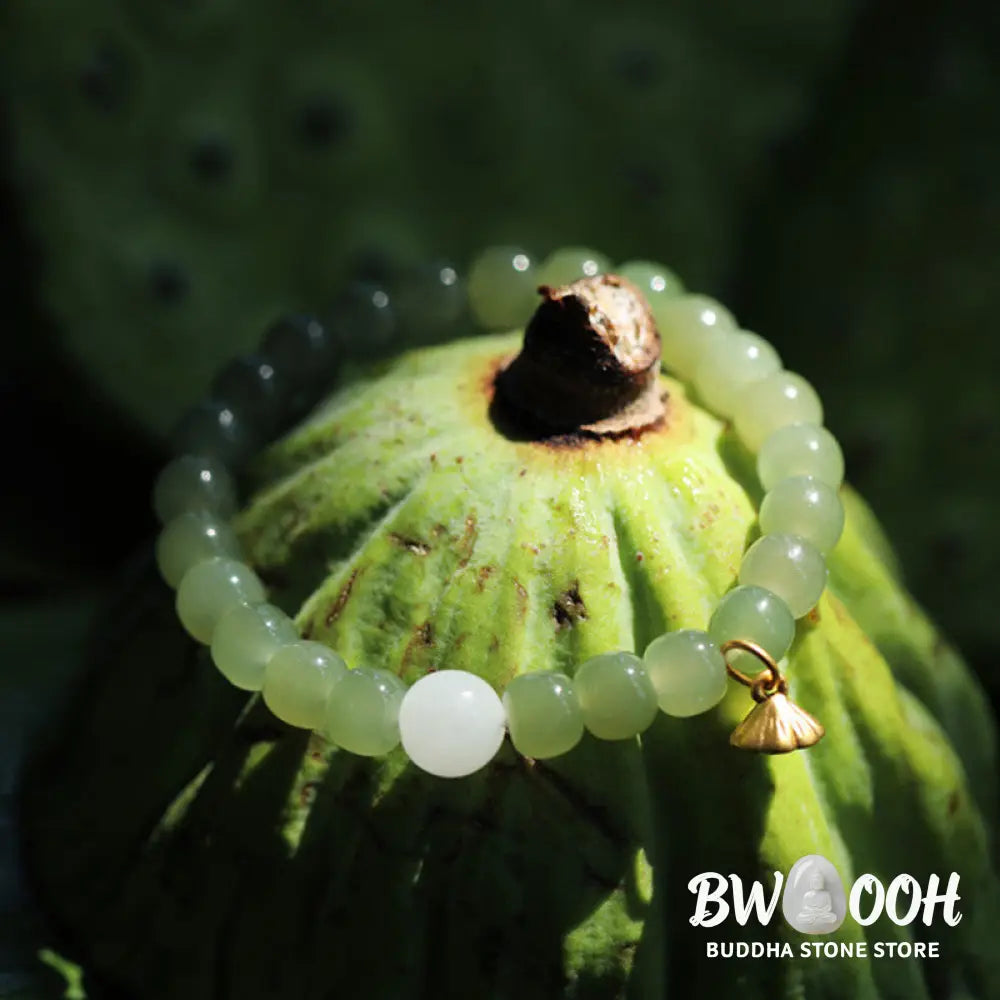 BWOOOH Jade Lotus Abundance Adjustable Bracelet - Jade - Bracelet