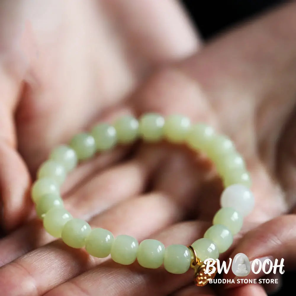 BWOOOH Jade Lotus Abundance Adjustable Bracelet - Jade - Bracelet